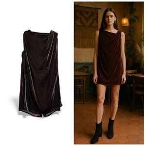 Rick Owens Black Velvet Mini Dress